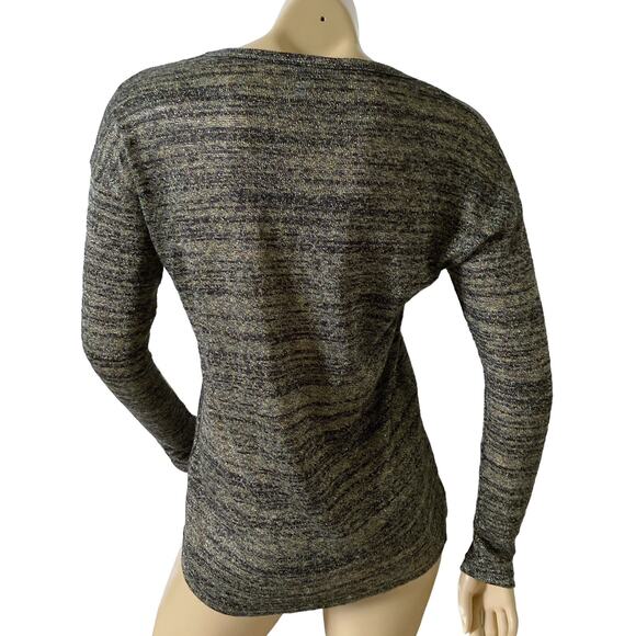 KUT FROM THE KLOTH Womens Size XS Sheer Sweater Knit Metallic Long Sleeve Shirt - Picture 4 of 7